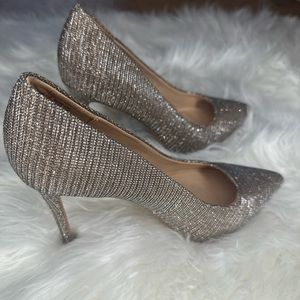 Golden glitter heels Carlos Santana pumps